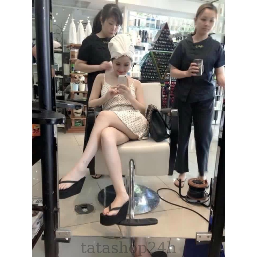 Dép tông nữ xỏ ngón BeBe Cao 5CM, 7CM, 9CM quai vải đế đúc - DL097