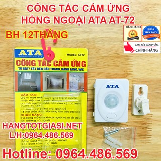 Cảm biến hồng ngoại bật đèn tự động ATA AT-72 công tắc điện thông minh chính hãng giảm giá 40% BH 12 tháng 1 đổi 1