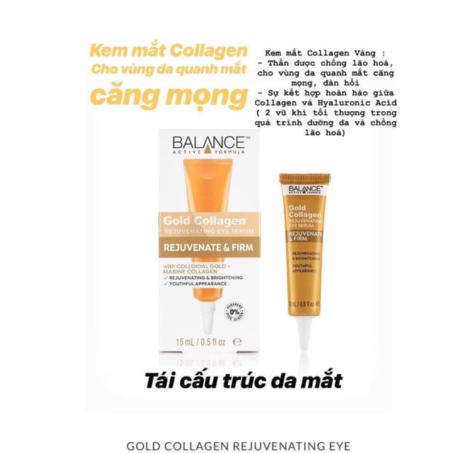 Kem Dưỡng mắt Balan.ce  Gold Collagen Rejuvenating Eye .