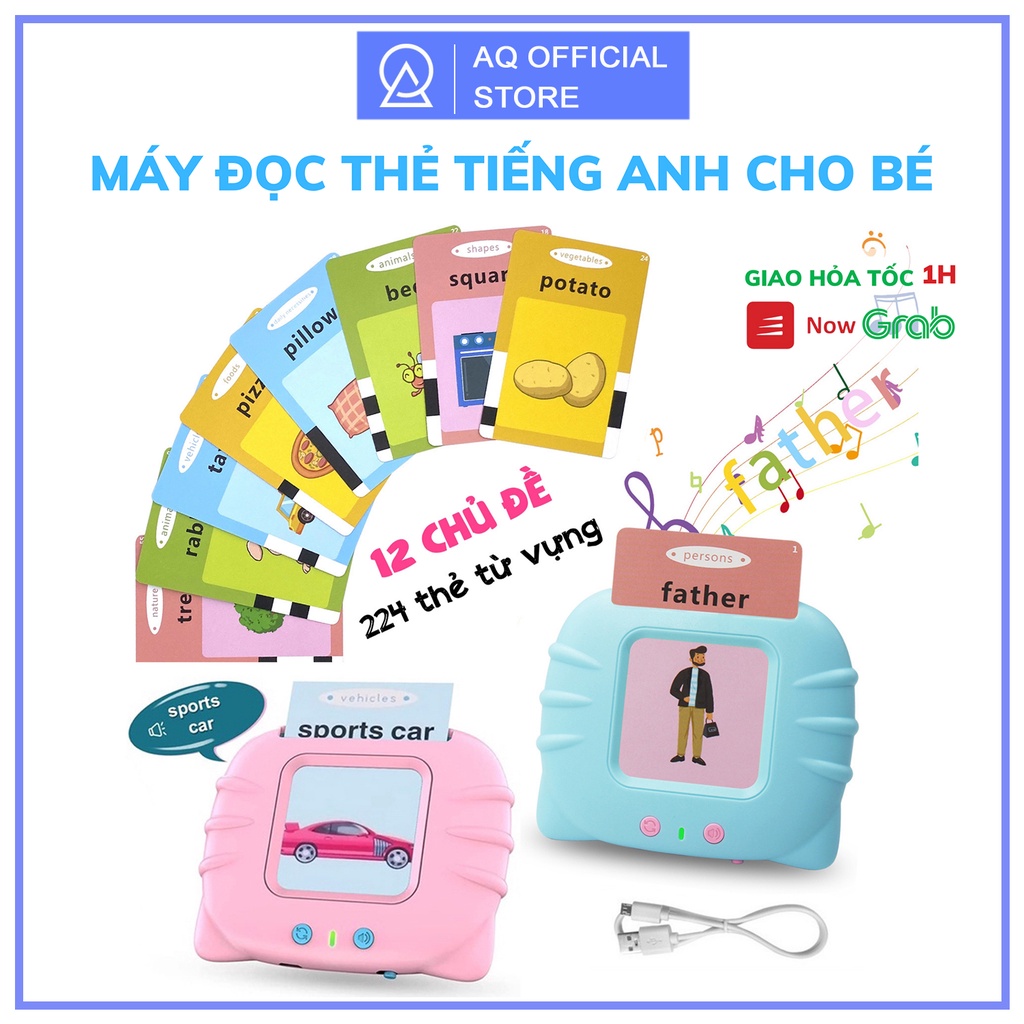 [ BẢN 2021 ] Máy đọc thẻ Tiếng Anh - đồ chơi giáo dục cho bé phát triển ngôn ngữ Flashcard mèo con an toàn cho bé