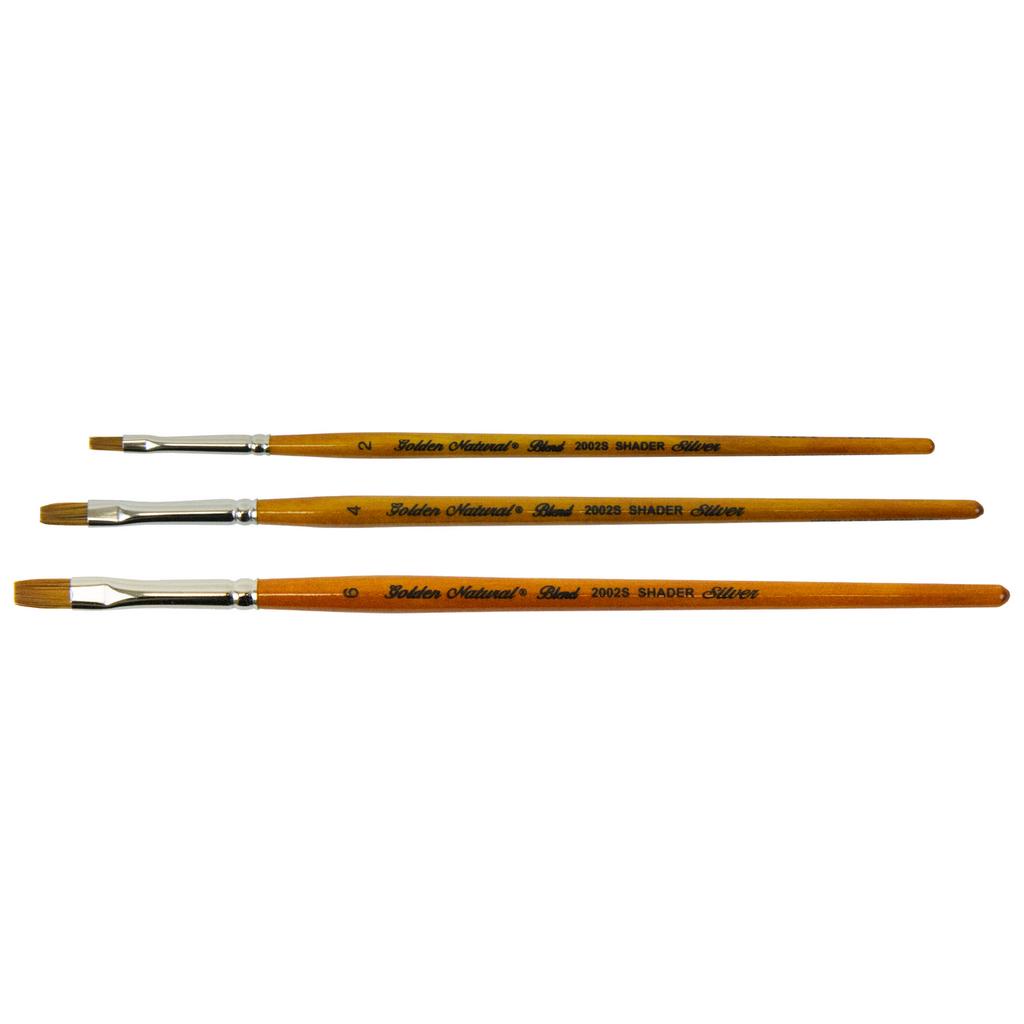 Cọ vẽ hạng họa sĩ cao cấp Silver Brush Golden Natural® Blend thân gỗ đầu tròn/dẹt