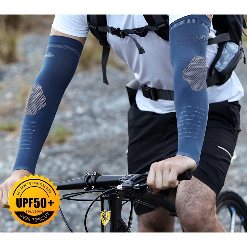 Set 2 Găng Cánh Tay Thể Thao Bằng Lụa Lạnh Thoáng Khí Cho Nam