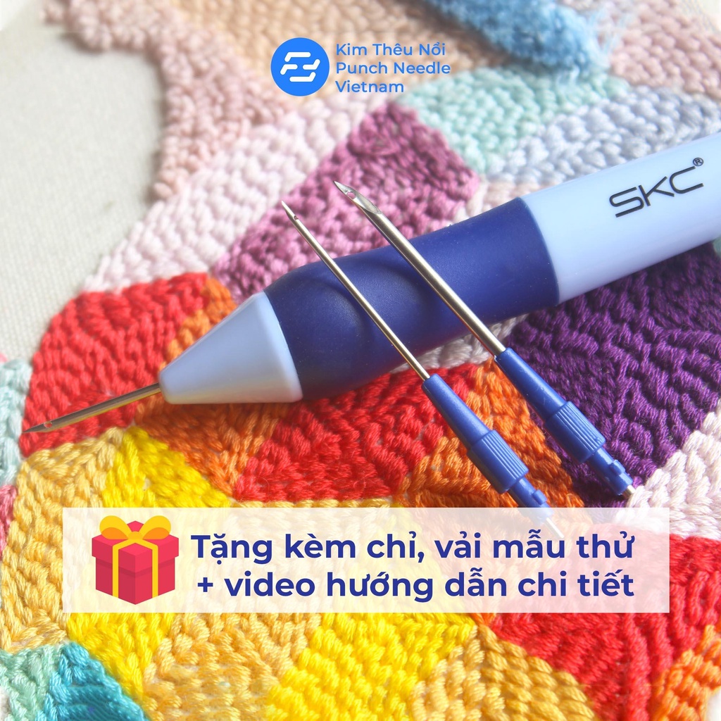 Kim Thêu Nổi SKC dùng chỉ và len cỡ nhỏ - tặng kèm chỉ, mẫu thử và video hướng dẫn chi tiết cho người mới bắt đầu