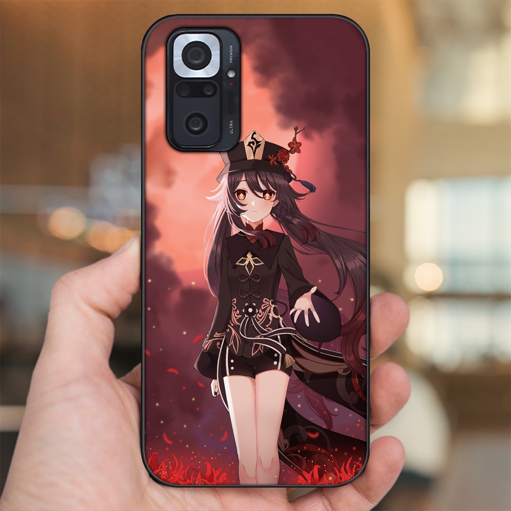 Ốp lưng Xiaomi Redmi Note 10 Pro viền đen in hình Hutao Genshin Impact