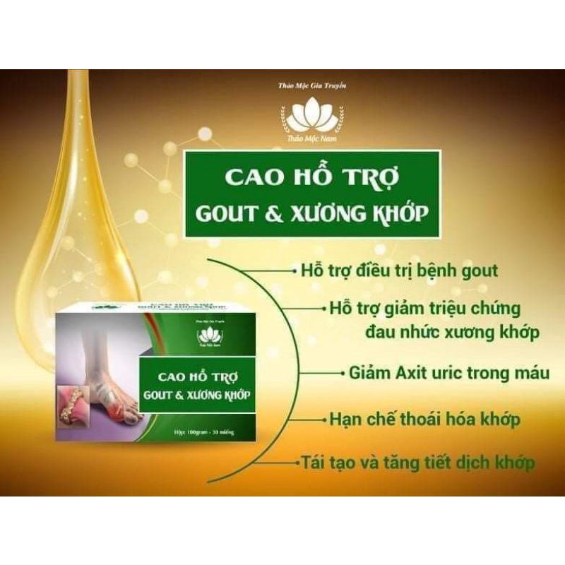 Cao hỗ trợ gout và xương khớp