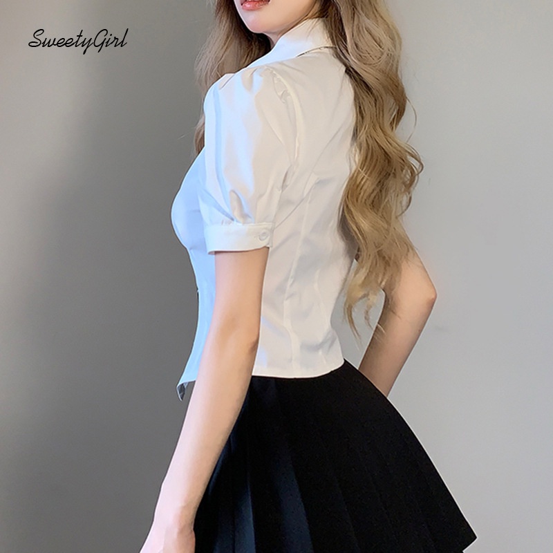 Áo Sơ Mi Nữ Tay Ngắn Cổ Bẻ Họa Tiết Sọc Thời Trang 2022