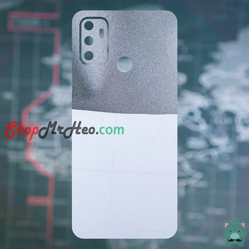 Skin Dán Mặt Sau Lưng Vân 3D OPPO A53 - Carbon, Hình hộp, Nhám, Vân Da