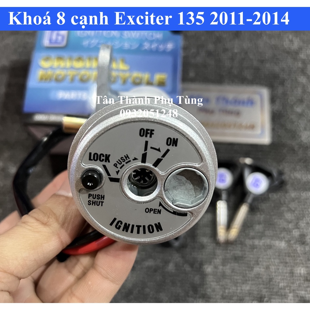 Bộ khoá Exciter 135 2011-2014 8 cạnh kèm khoá yên