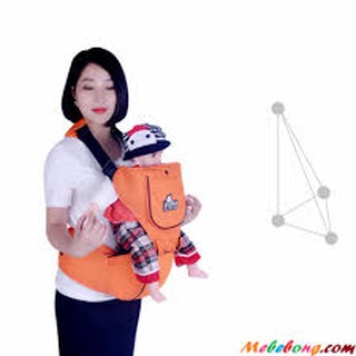 Địu em bé có ghế ngồi có hộp tì chống mỏi vai gáy