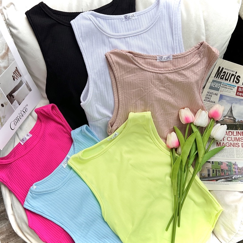 Áo Ba Lỗ Nữ Vạt Bầu, Áo Croptop Sát Nách Vạt Bầu