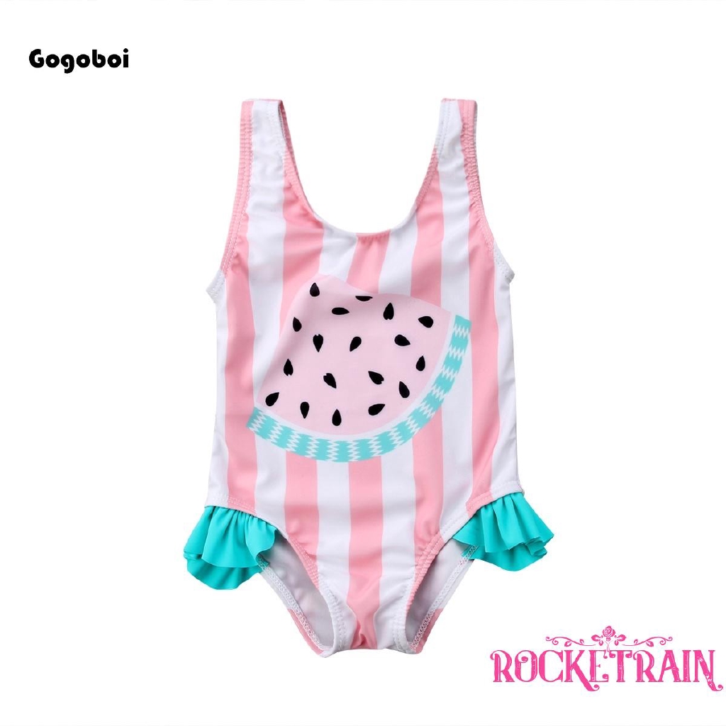 Đồ bơi liền thân in hình dưa hấu đáng yêu cho bé gái