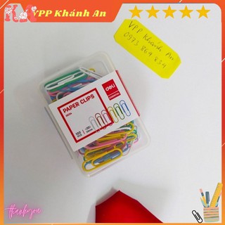 Ghim cài giấy nhiều màu Deli(hộp 100 chiếc)