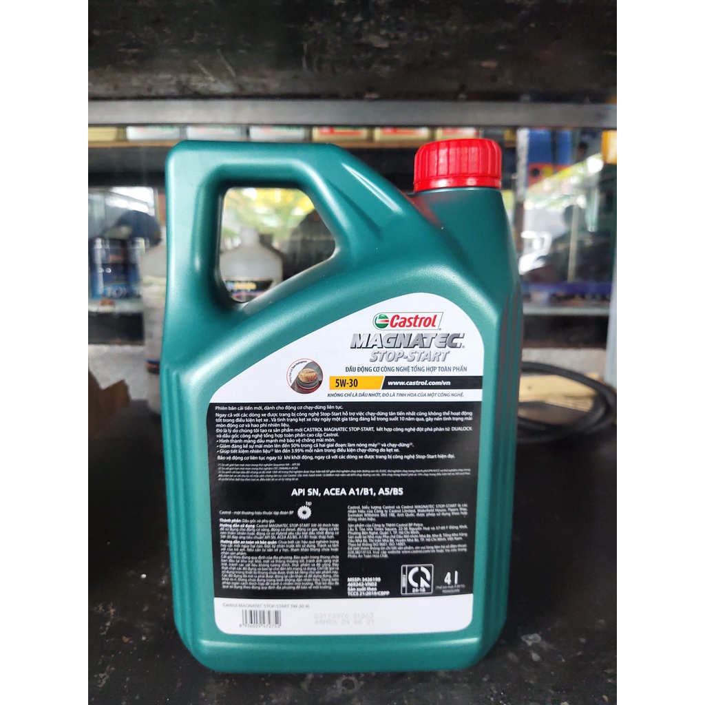 [ DẦU TỔNG HỢP TOÀN PHẦN ] Nhớt ô tô Castrol Magnatec 5W30 4 lít, chính hãng, phù hợp cho cả máy xăng và máy dầu