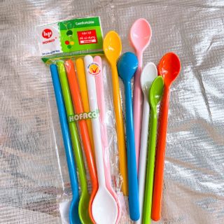 COMBO 10 Muỗng Cà Phê Sắc Màu Cán Dài