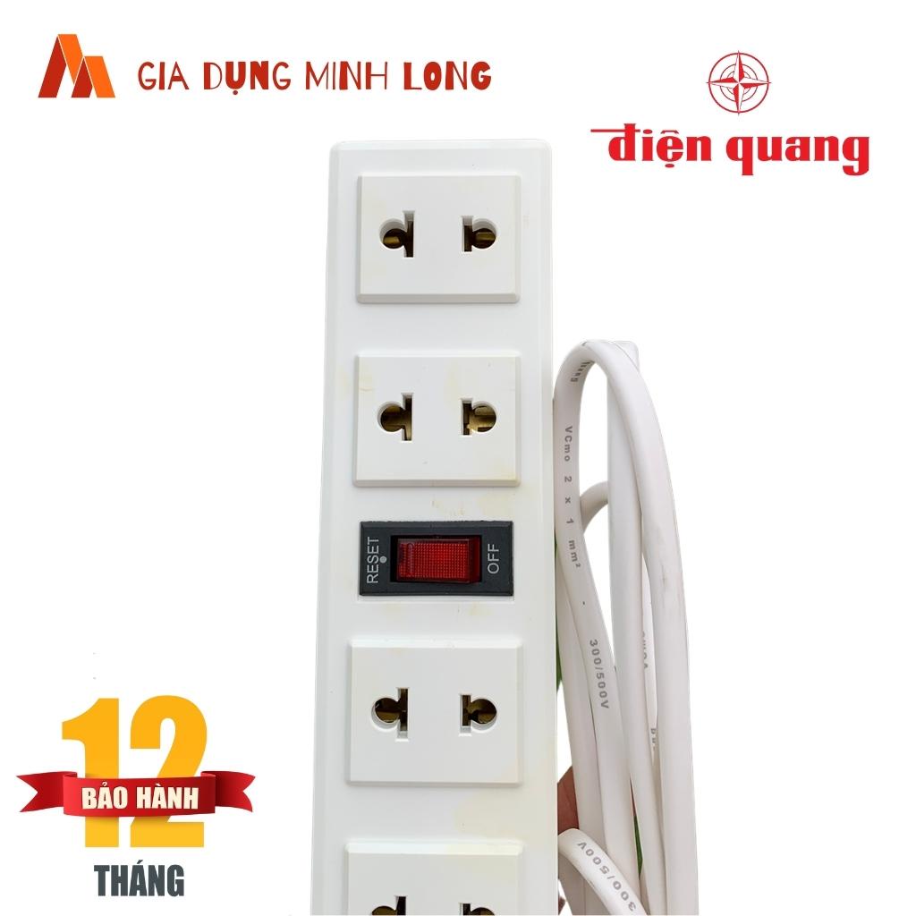 Ổ cắm Điện Quang 6 lỗ 2 chấu 3200W- Ổ cắm liền dây 2 mét, 5 mét chịu tải