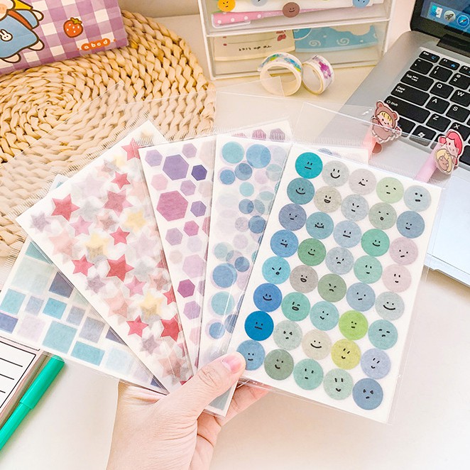 Miếng Dán Hình Mặt Cười Trang Trí Sổ