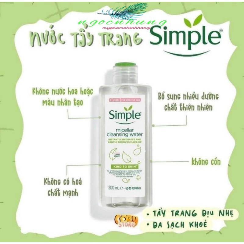 Nước tẩy trang Simple