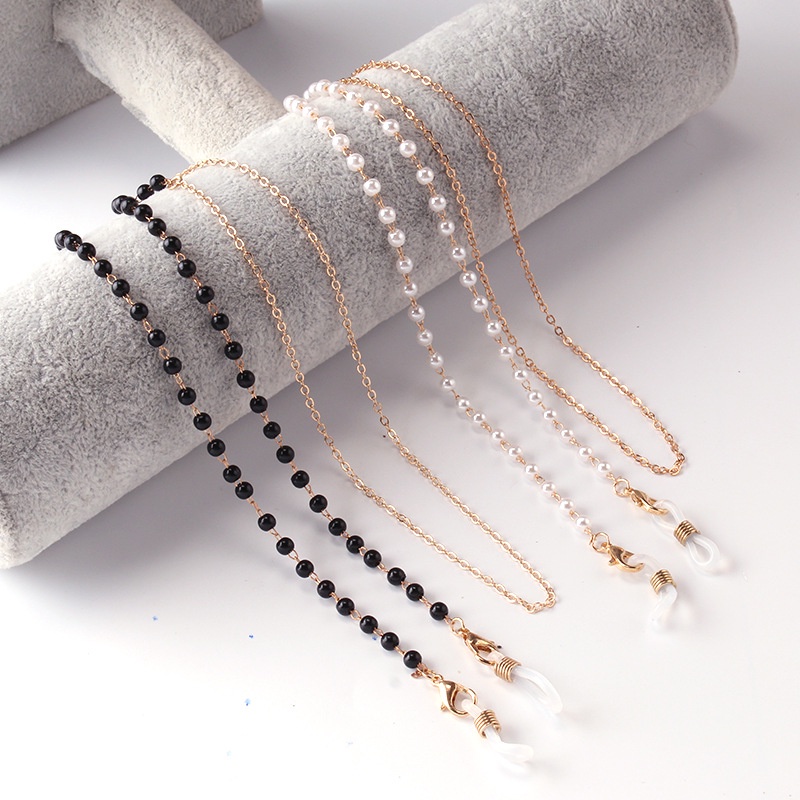 1 Dây Đeo Kính Chống Mất Kích Thước 70cm Đính Ngọc Trai Thời Trang