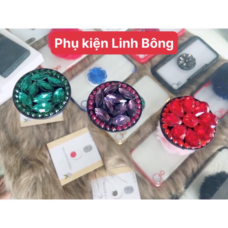 [SIÊU RẺ] Pop Đính Đá Đỡ Chống Lưng cho điện thoại ip, ss, oppo,...iring, giá đỡ móc tay