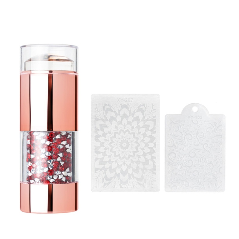 Bộ Dụng Cụ In Hình Móng Tay Bằng Silicon Mềm Trong Suốt Kèm Dụng Cụ Cạo