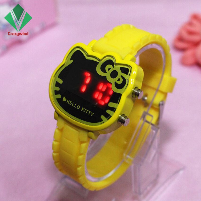 Đồng hồ điện tử mặt hình Hello Kitty chống thấm nước đa năng dành cho bé gái | BigBuy360 - bigbuy360.vn