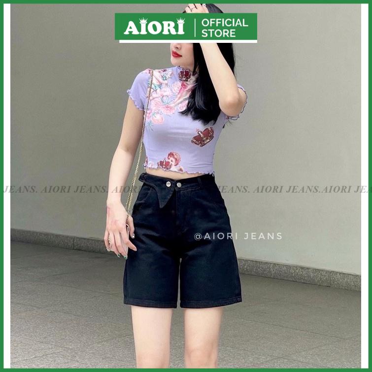 Quần Jeans Nữ Quần Ngố Lửng Ống Rộng Dáng Chữ A Lưng Cao 4 Nút Vải Cực Xịn, Chất Jeans Cotton Thoáng Mát, Mềm Mịn