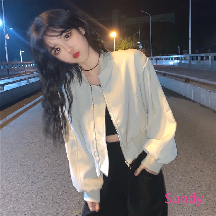 Áo Khoác Tay Dài Dáng Rộng Plus Size Màu Trơn Đơn Giản Phong Cách Hàn Quốc Cho Nữ