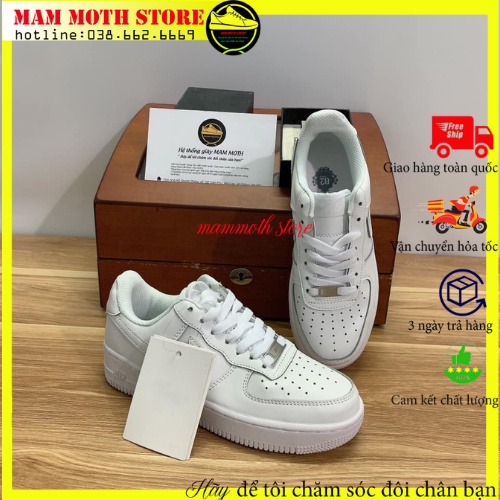 Giày thể thao sneakert full trắng bản trung hàng 11 cao cấp full size nam nữ SHOP MAMMOTH | BigBuy360 - bigbuy360.vn