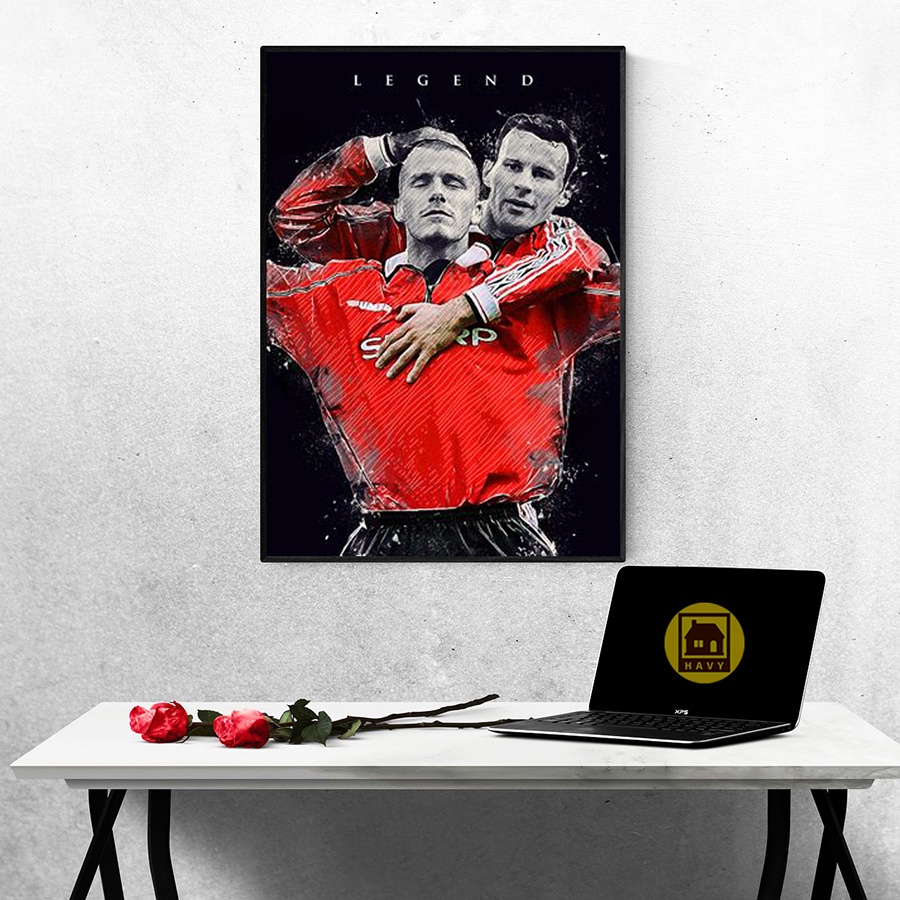 Tranh bóng đá treo tường Beckham mica gương cao cấp, tranh beckham