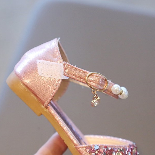 Xăng đan Mềm Đính Ngọc Trai Và Pha Lê Thoải Mái Trang Trí Cho Bé Gái