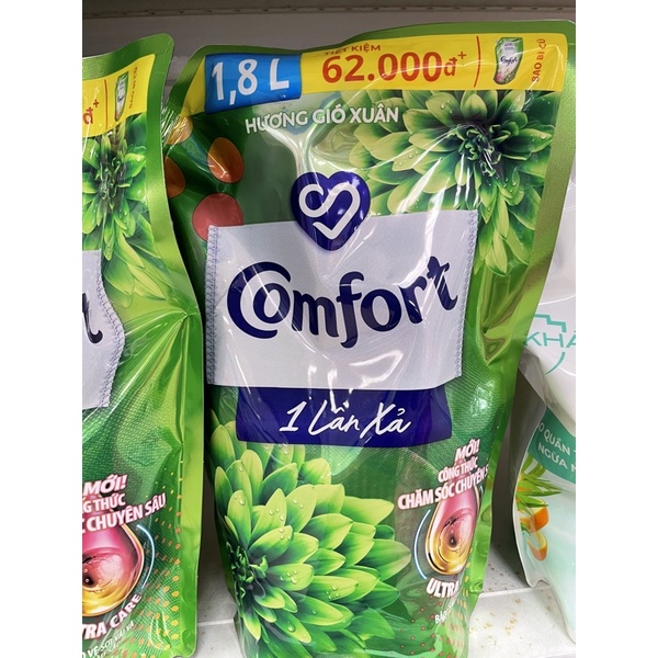 Nước xả comfort 1 lần xả gió xuân túi 1,8l