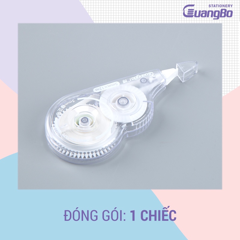 Bút xóa băng/ bút xoá kéo trong suốt 12m GuangBo phong cách tối giản H05018