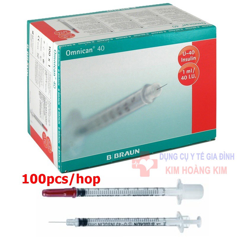 [Mã 153FMCGSALE1 giảm 10% đơn 250K] BƠM TIÊM TIỂU ĐƯỜNG - THẨM MỸ OMNICAN 1ml/40 I.U (kim đỏ)