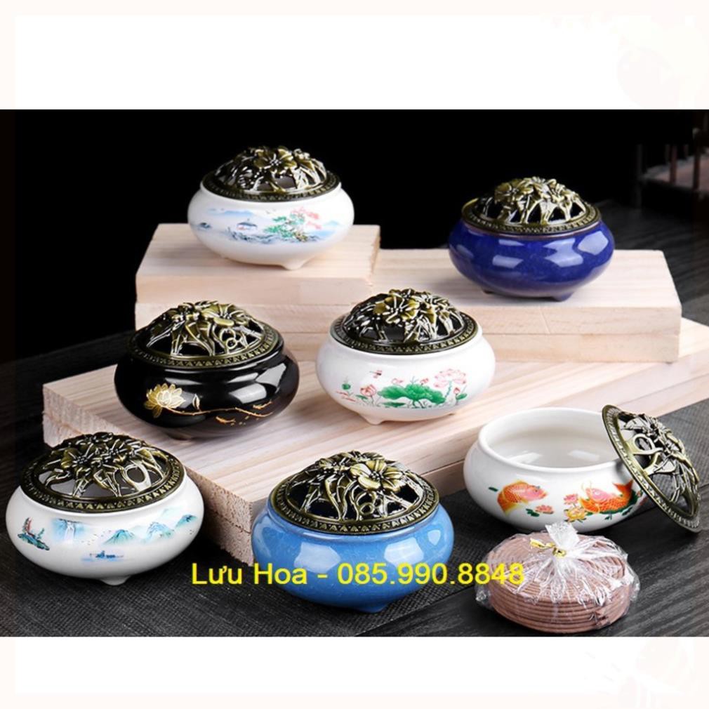 Trầm hương , lư đốt trầm men rạn ngọc cao cấp - Đẹp lãng mạn, đáp ứng mọi nhu cầu chơi trầm ..
