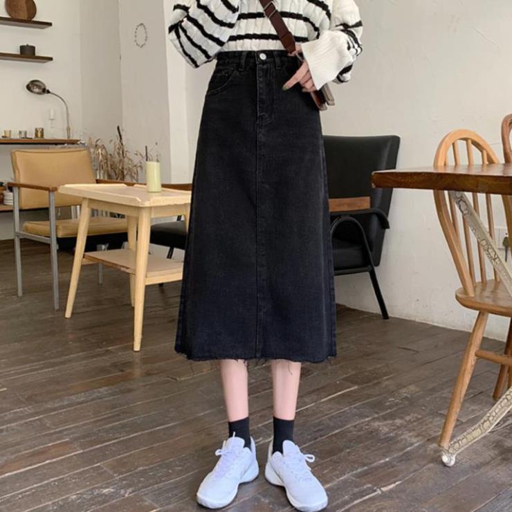 Chân Váy Denim Chữ A Yena Lưng Cao Thời Trang Cho Nữ