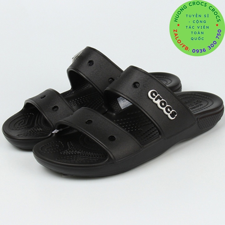 DÉP LÊ 2 QUAI NGANG CROCS BAND CLASSIC MÀU ĐEN CHO CẢ NAM VÀ NỮ HÀNG CHUẨN XỊN FULL BOX