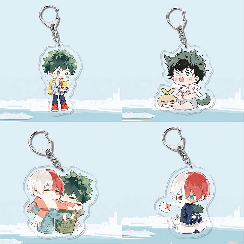 Móc khóa hai mặt bằng acrylic trong suốt họa tiết anime My Hero Academia 999