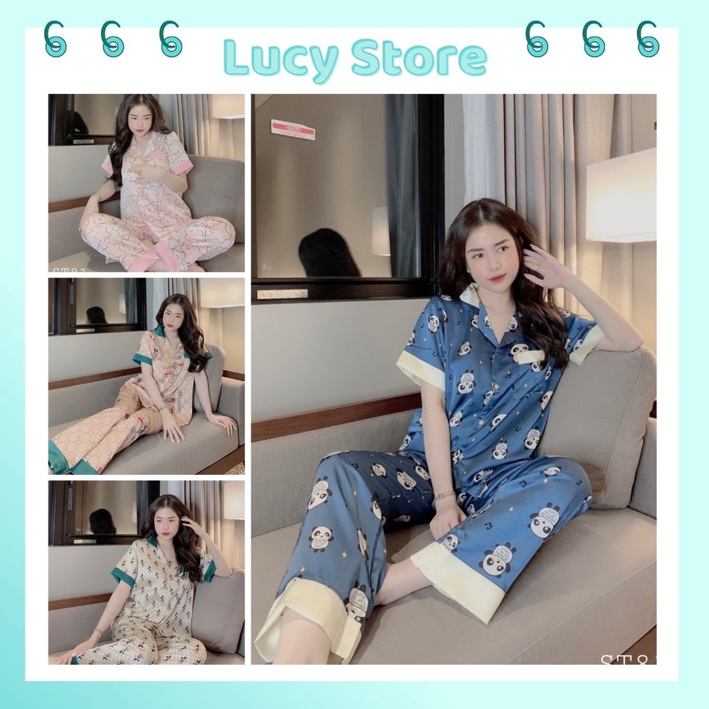 Đồ Bộ Mặc Nhà Nữ - Bộ Pijama Lụa Nữ Cao Cấp Kiểu Dáng Hàn Quốc Sang Chảnh Dễ Thương Cực HOT