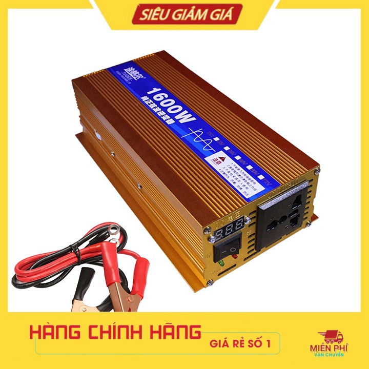 Máy Kích Điện 1600W Sin Chuẩn Đổi Nguồn 12V Lên 220V