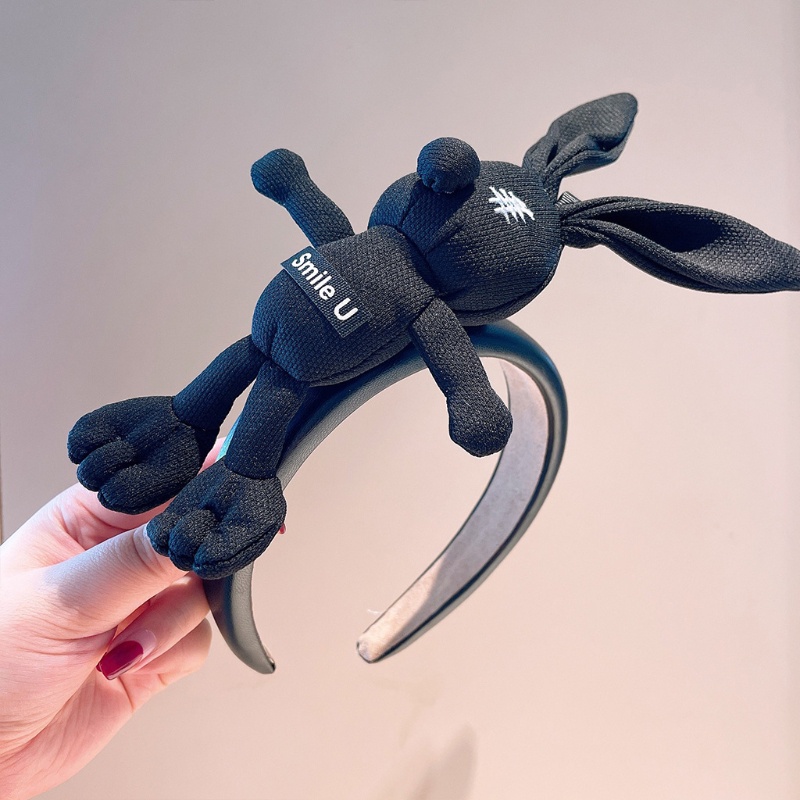 Flgo Kẹp Tóc Đuôi Ngựa Co Giãn Hình Tai Thỏ Nhồi Bông Dễ Thương Dành Cho Búp Bê / Thỏ