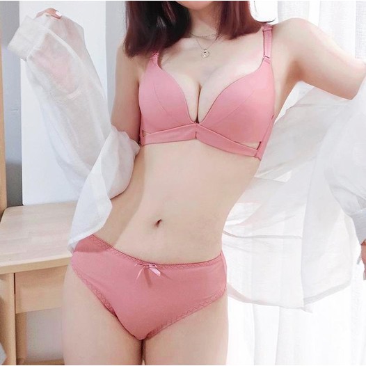Bộ lót cotton thoáng mát, áo ngực dây vắt chéo không gọng - ATKG37 | BigBuy360 - bigbuy360.vn
