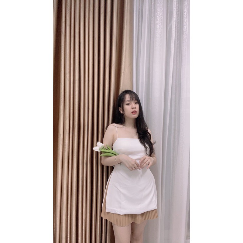 Áo LỤA dây Hở lưng Xẻ vạt SoHot TAMIEclothing Hình thật