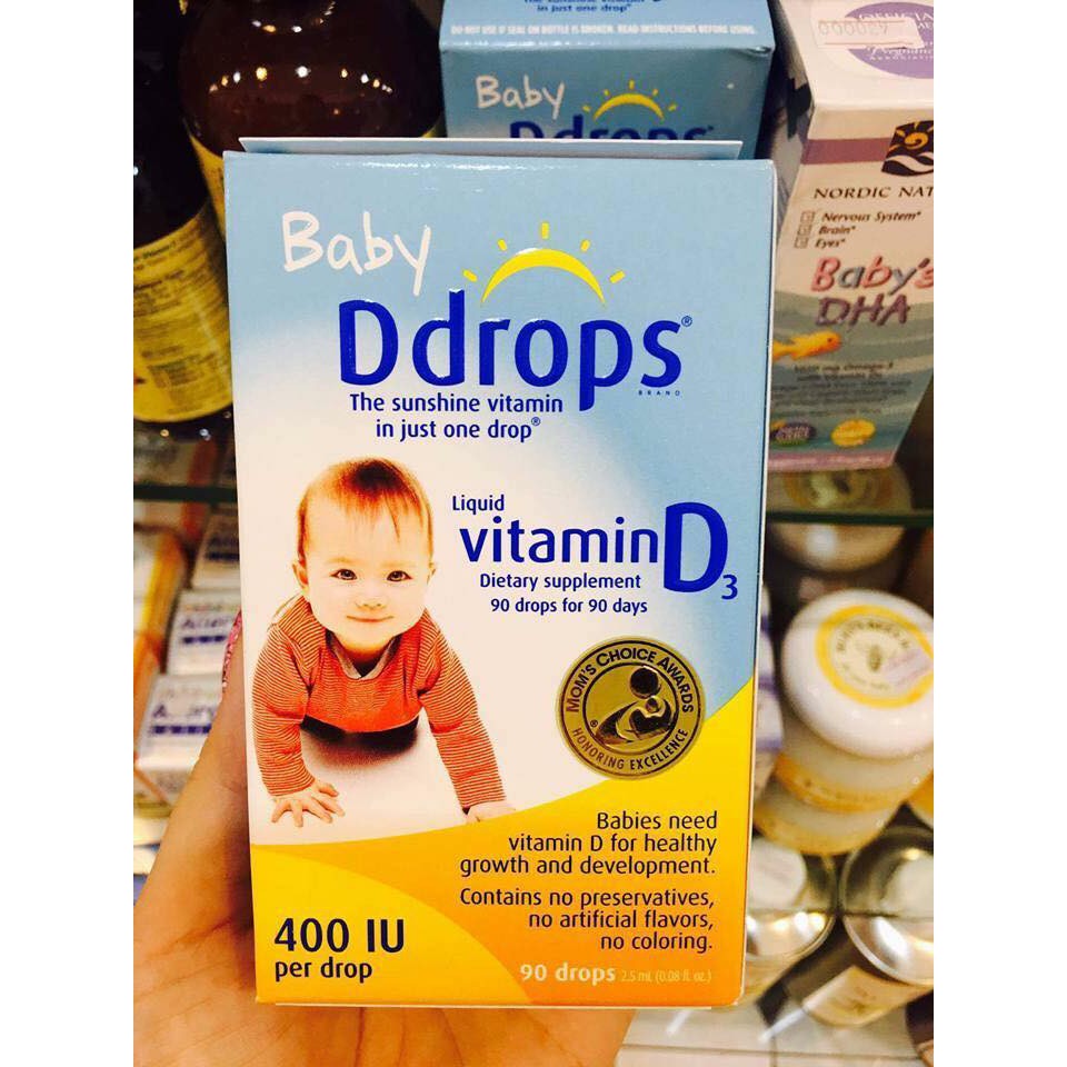 Baby Ddrops Vitamin D3 Cho Trẻ Sơ Sinh 90 Giọt Của Mỹ