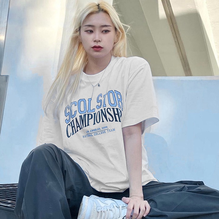 Deal 1k Áo Thun Nữ Tay Lỡ In Hình Suolstor Chất Vải Cotton Form Dáng Rộng Thời Trang Unisex