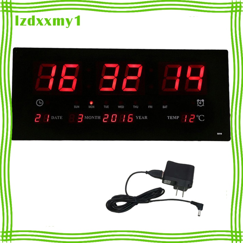 Kiddy Digital LED Screen Wall Clock Watch Time Night Mode Indoor Thermometer US