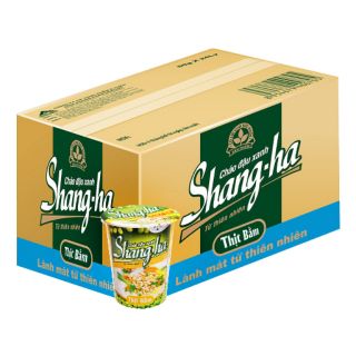 Thùng 24 ly cháo đậu xanh shangha vị thịt bằm 50g x 24 ly