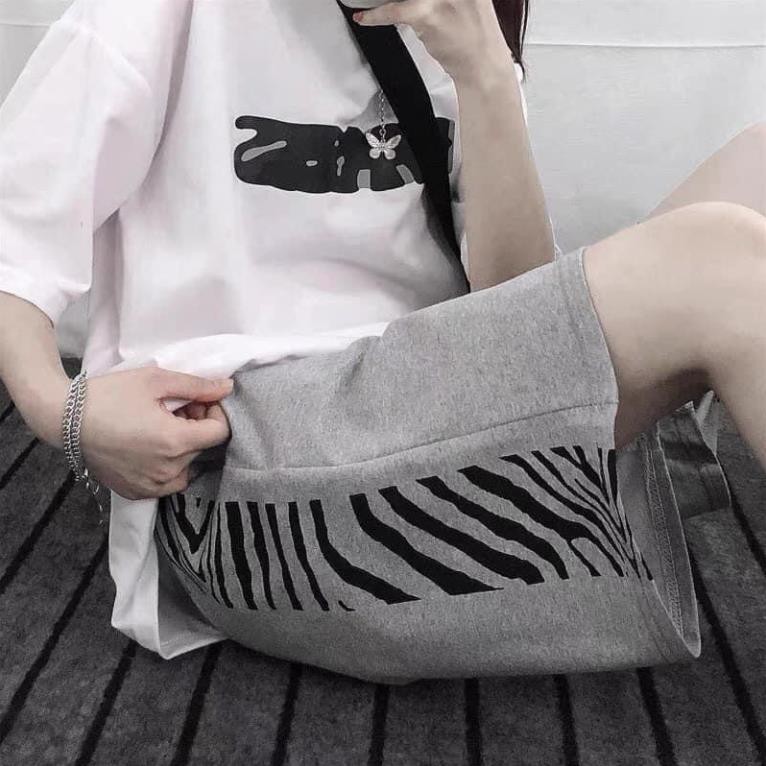 [Rẻ Vô Địch] Quần Short Thun Unisex, Quần Short Nam Nữ QS13 Phối Hoạ Tiết Báo Siêu Hot