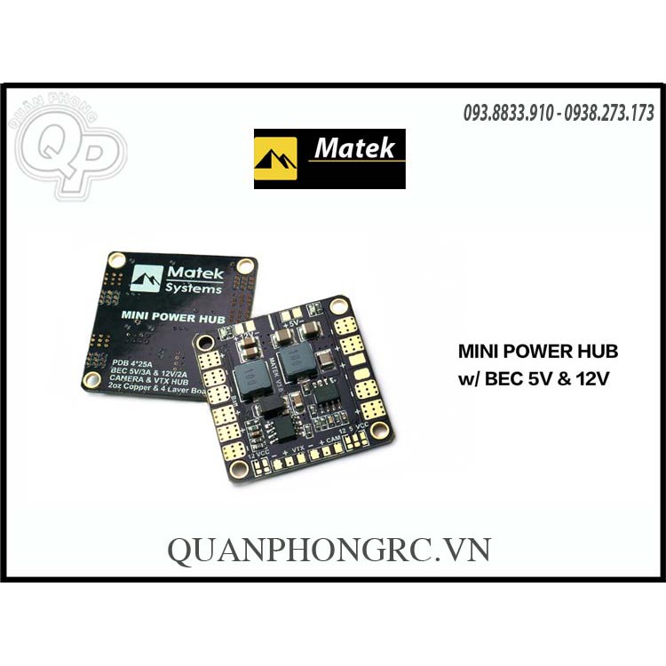 Mạch PDB Matek MINI POWER HUB W/ BEC 5V &amp; 12V