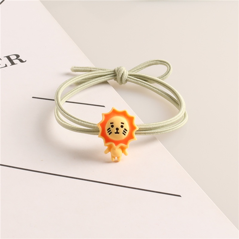 Dây buộc tóc bằng cao su co giãn mặt hình robot/sư tử/khủng long/đám mây dễ thương cho nữ