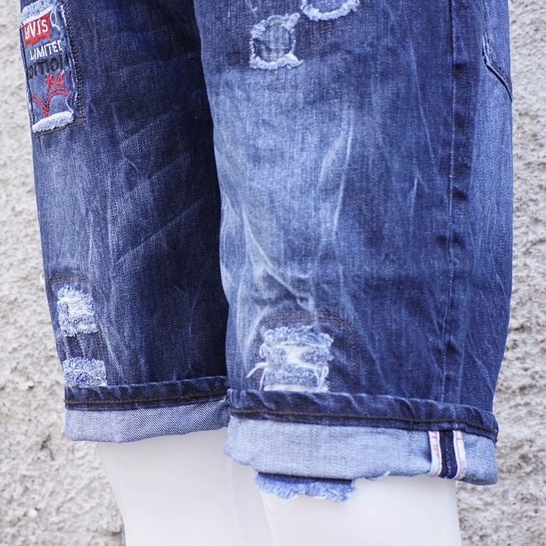 Quần Short Levis 501 - Quần Jean Rách - Sản Xuất Tại Mỹ - Màu Xanh Dương